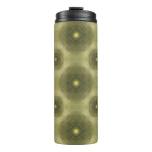 Abstract Olive Green Flower Seamless Pattern Thermal Tumbler