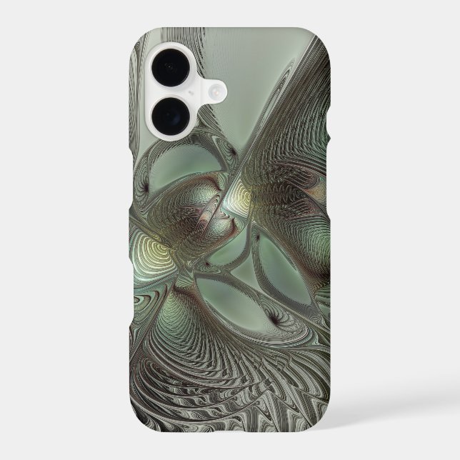 Abstract Olive Sage Green Gray Fractal Art Fantasy (Back)