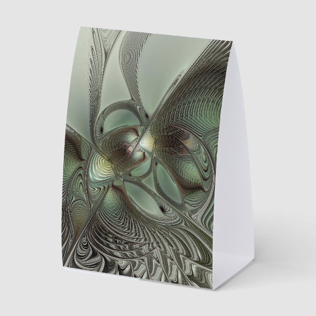 Abstract Olive Sage Green Gray Fractal Art Fantasy (Front)