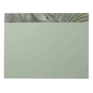 Abstract Olive Sage Green Gray Fractal Art Fantasy Notepad