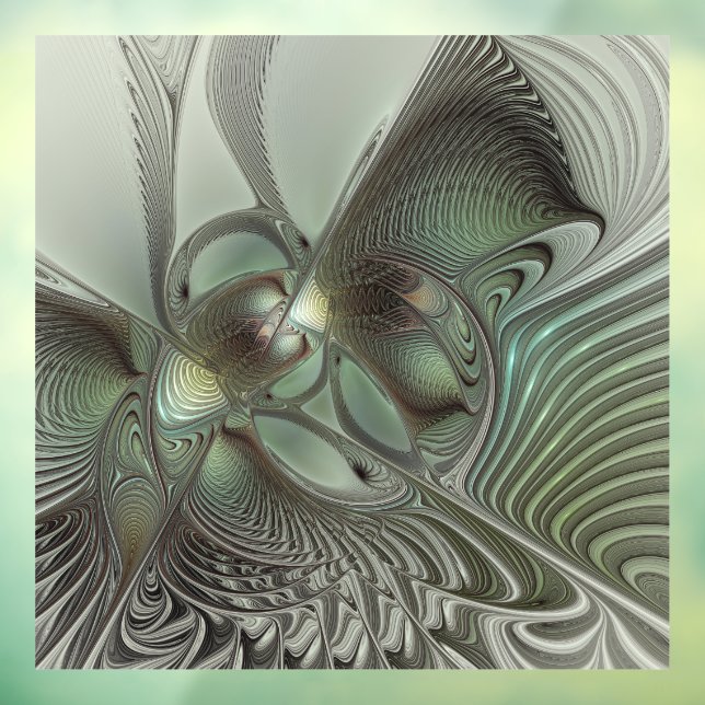 Abstract Olive Sage Green Grey Fractal Art Fantasy (Sheet 3)
