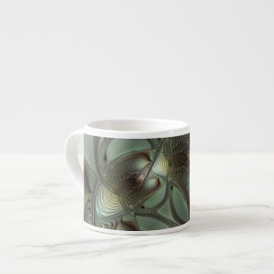 Abstract Olive Sage Green Grey Fractal Art Fantasy Espresso Cup