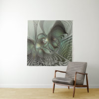 Abstract Olive Sage Green Grey Fractal Art Fantasy