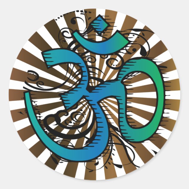 Abstract-om-4 Classic Round Sticker (Front)