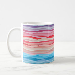 Abstract Ombre Colour Waves Coffee Mug