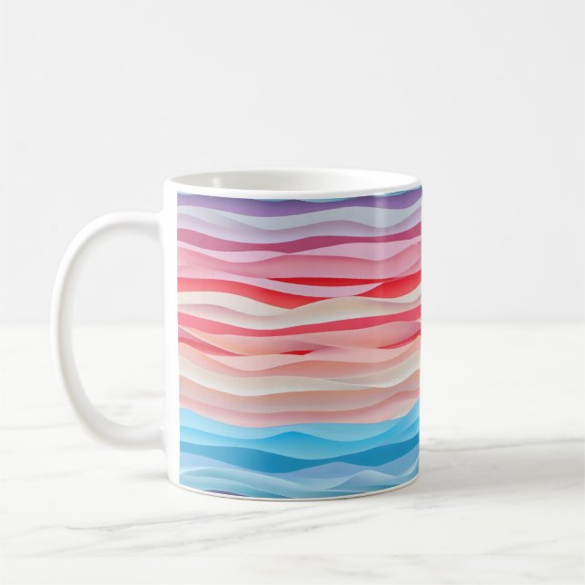 Abstract Ombre Colour Waves Coffee Mug (Left)