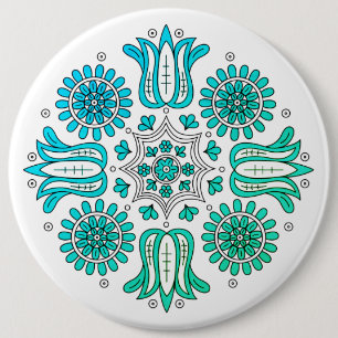 Abstract Ombre Flower 6 Cm Round Badge