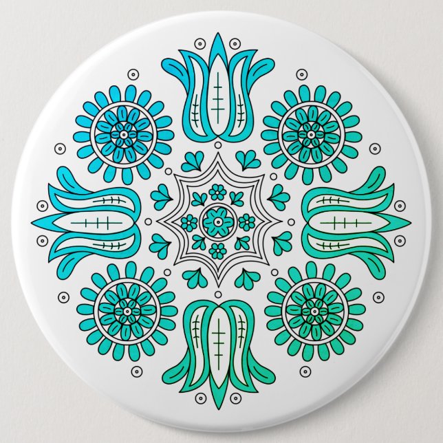 Abstract Ombre Flower 6 Cm Round Badge (Front)
