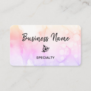 *~* Abstract Ombre Pastel Peach Girly Logo QR code Business Card
