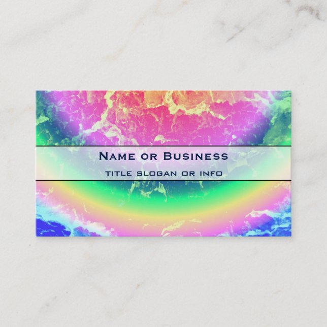 Abstract - On Fire with Psychedelic Rainbow Colour Business Card (Front)