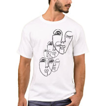 Abstract One Line Face Drawing