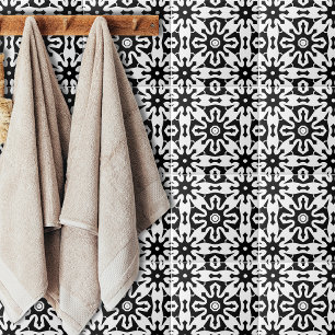 Abstract Op Art Black and White Geometric Pattern Ceramic Tile