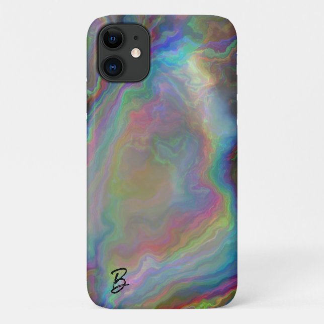 Abstract Opal Agate Personalised Phone Case (Back)