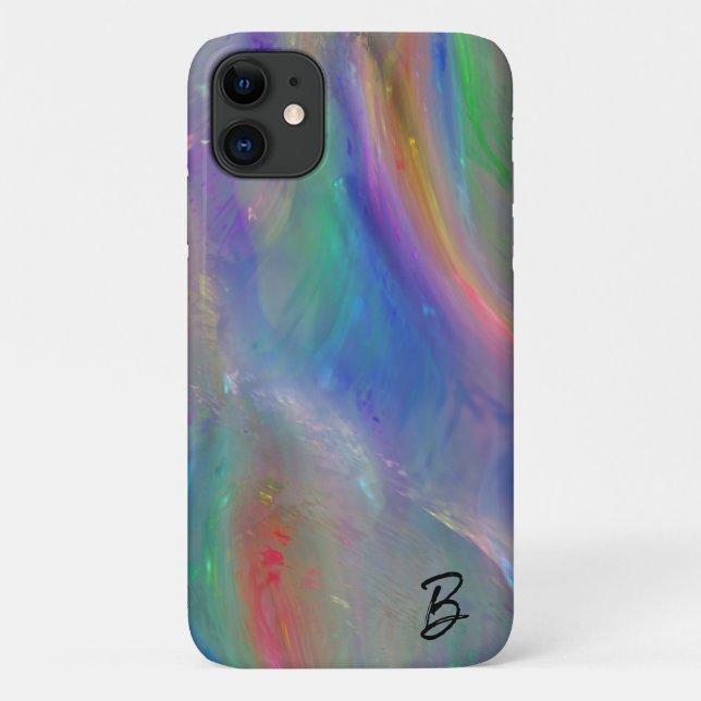 Abstract Opal Personalised Phone Case (Back)