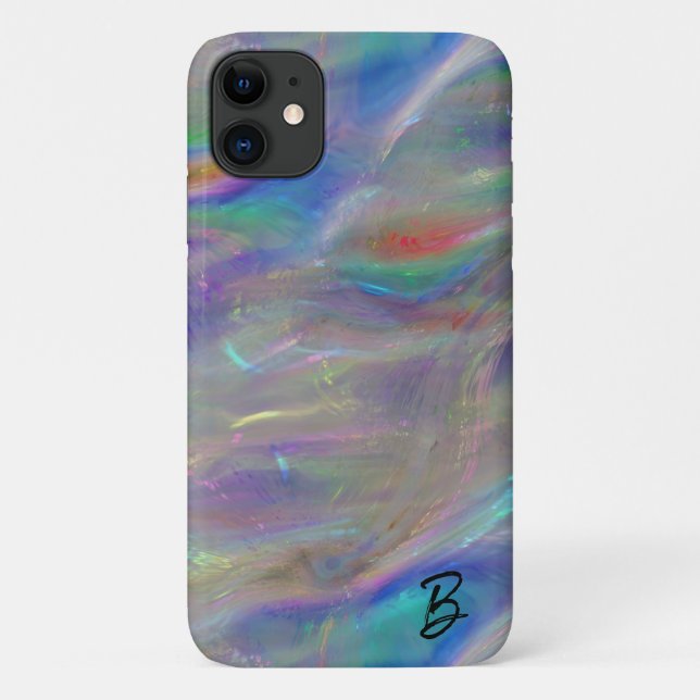 Abstract Opal Personalised Phone Case (Back)