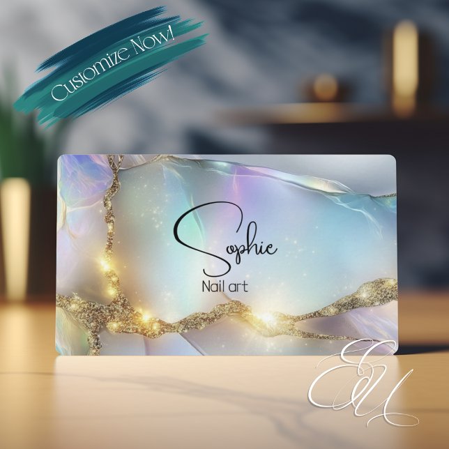 Abstract Opal Sparkly Gold  Business Card (Creator Uploaded)