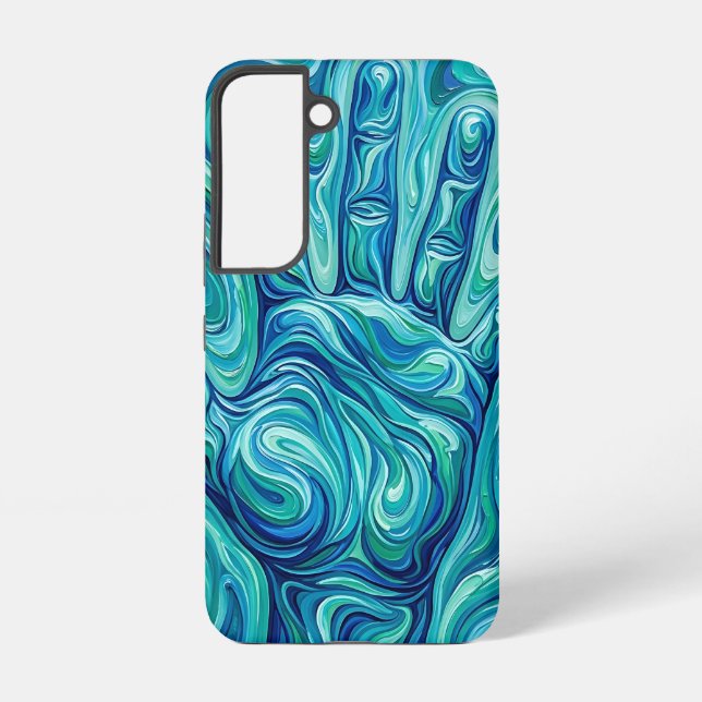 Abstract Open Hand Ocean Blue Samsung Cases (Back)