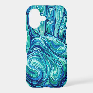 Abstract Open Hand Palm Ocean Blue iPhone Cases