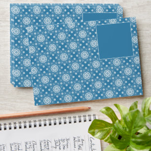 Abstract openwork floral pattern in light blue col envelope