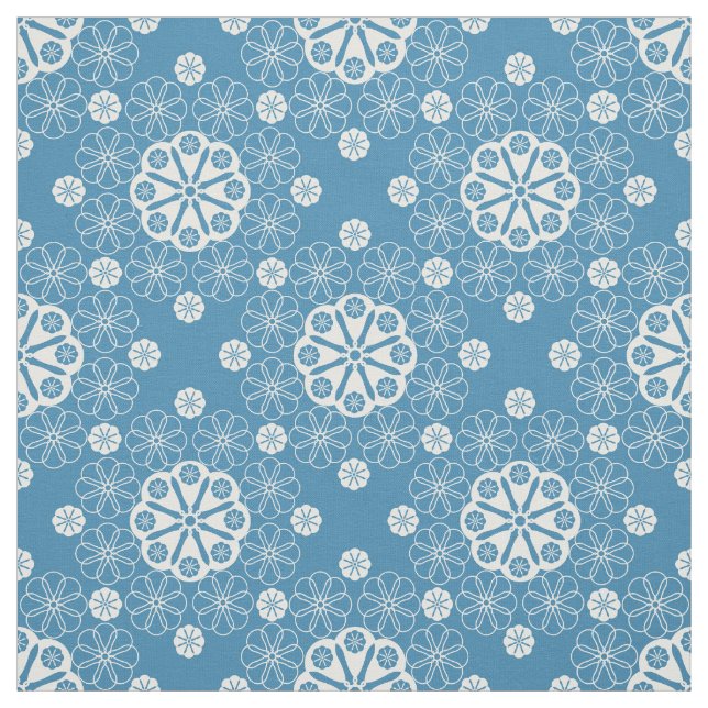 Abstract openwork floral pattern in light blue fabric (Swatch)