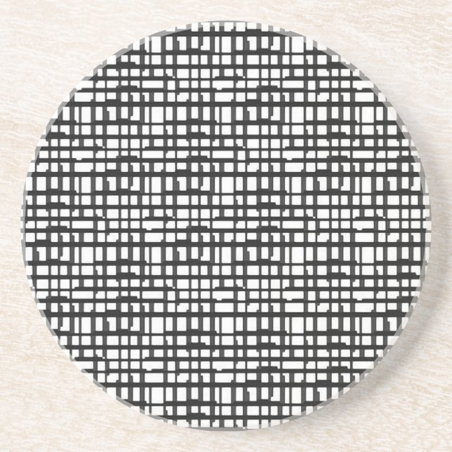 Abstract Optical Grid Sandstone Coaster (Front)