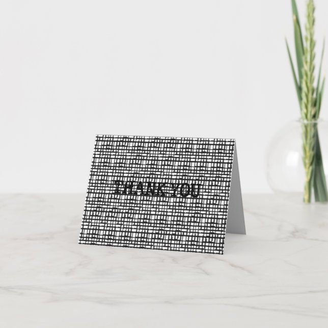 Abstract Optical Grid Thank You Note Card (Front)