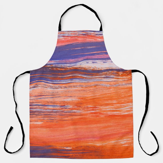 Abstract orange and blue background from watercolo apron (Front)