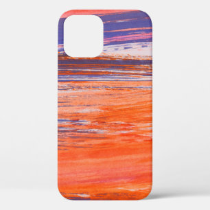 Abstract orange and blue background from watercolo iPhone 12 case