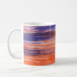 Abstract orange and blue background from watercolo coffee mug