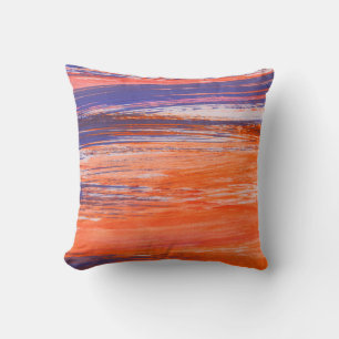 Abstract orange and blue background from watercolo cushion