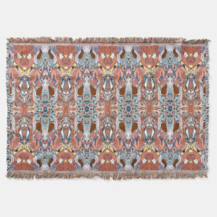 Abstract Orange And Blue Symmetry Throw Blanket
