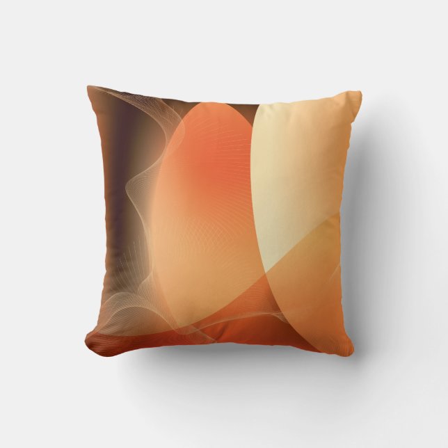 Abstract Orange and Brown Pattern Cushion (Front)