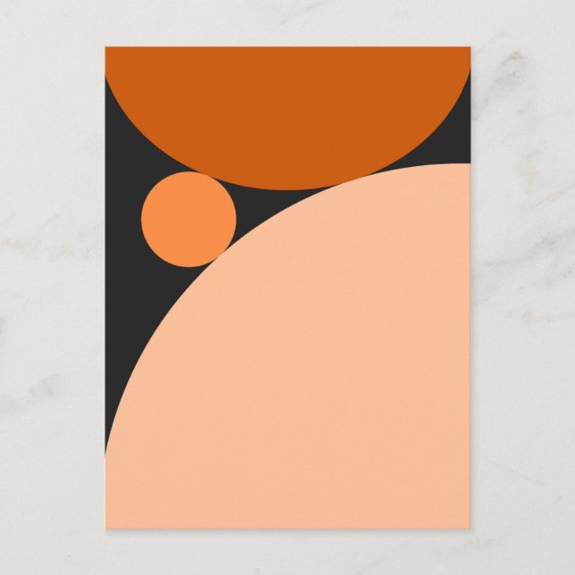 Abstract Orange and Peach Circles Holiday Postcard (Front)
