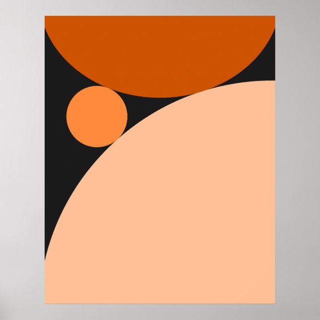 Abstract Orange and Peach Circles Poster (Front)