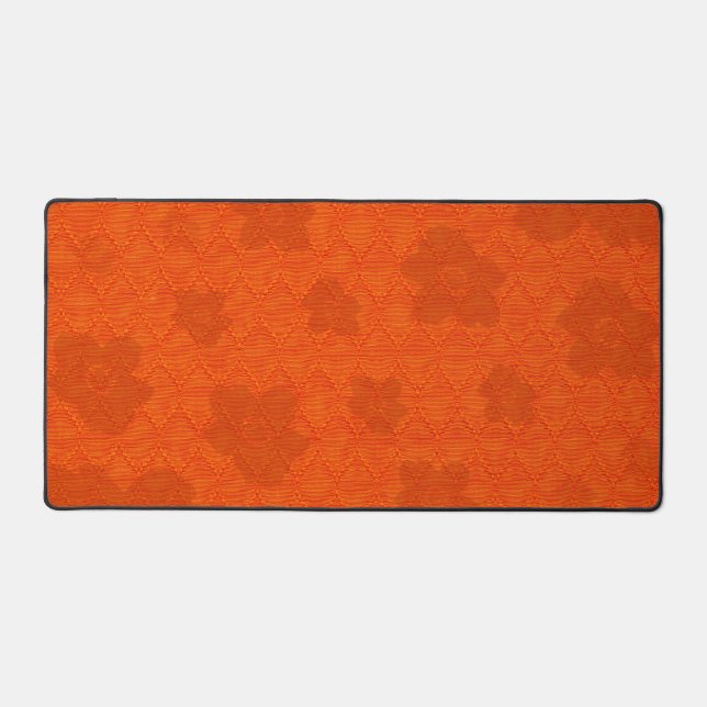 Abstract Orange Floral Background Desk Mat (Front)