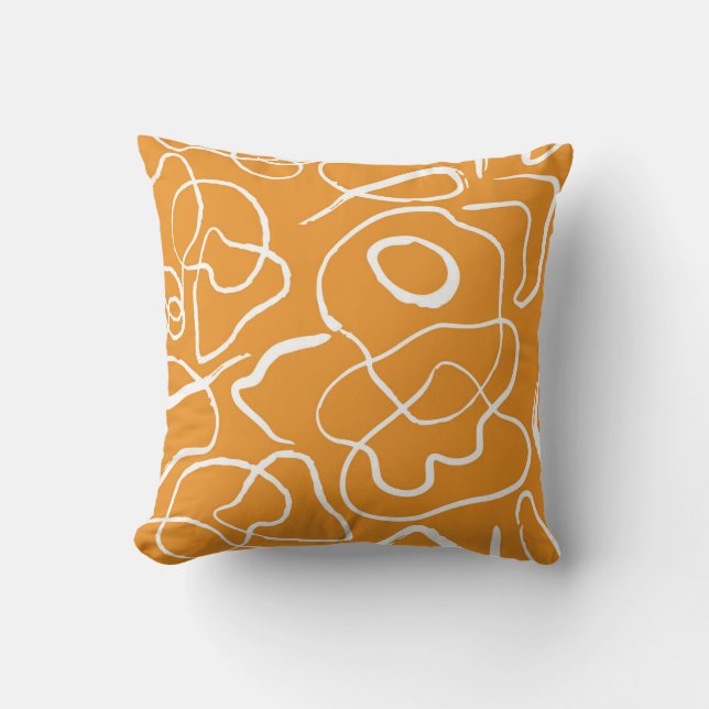 Abstract Orange Flow Cushion (Front)