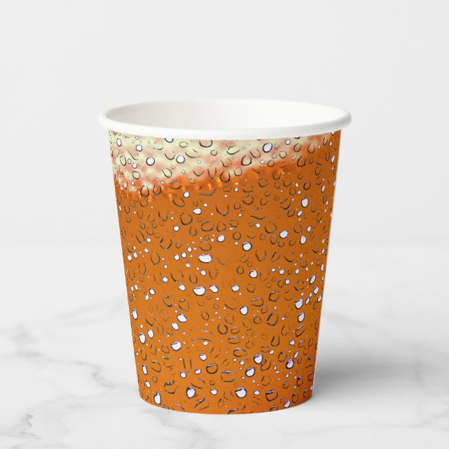 Abstract Orange Frosty  Paper Cups (Back)