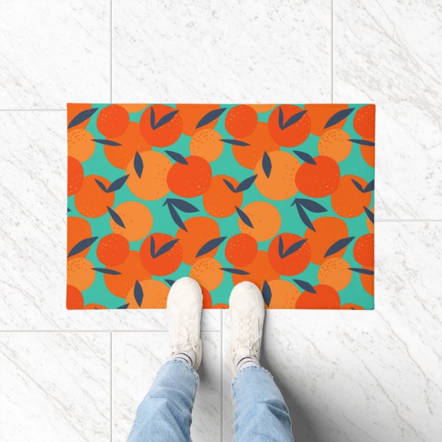 Abstract Orange Fruit Pattern Doormat (Indoor)