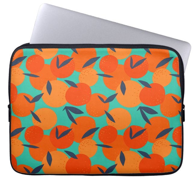 Abstract Orange Fruit Pattern Laptop Sleeve (Front)
