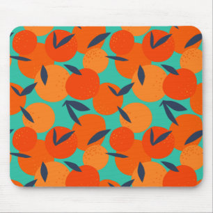 Abstract Orange Fruit Pattern Mouse Pad
