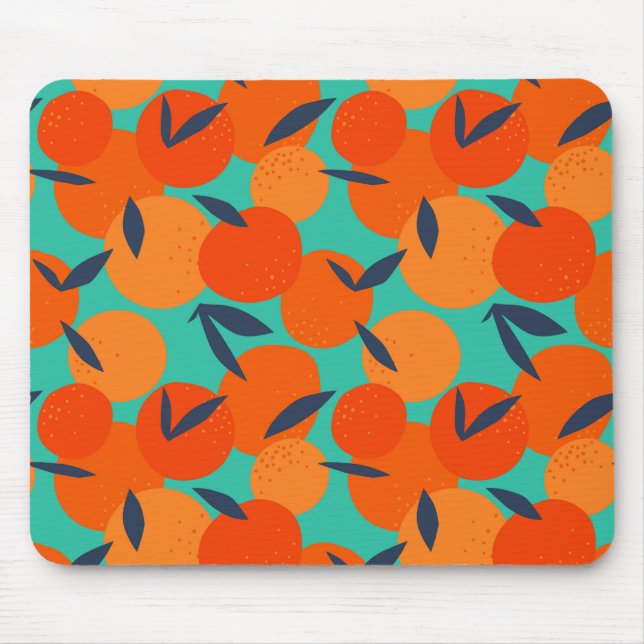 Abstract Orange Fruit Pattern Mouse Pad (Front)