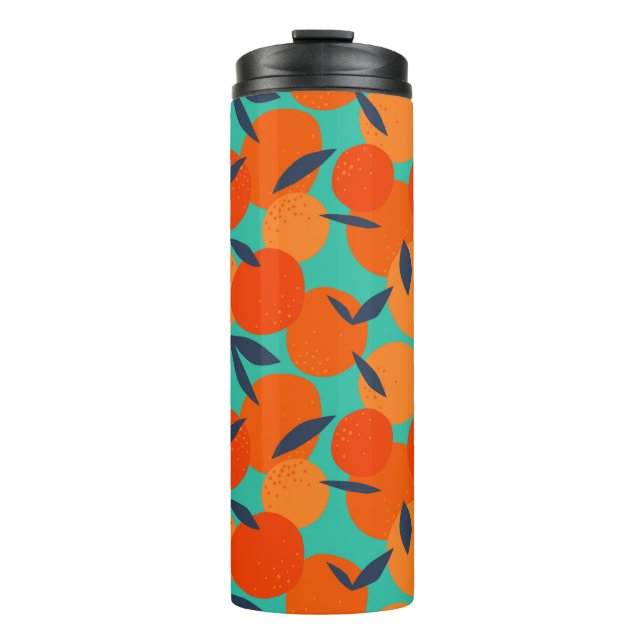 Abstract Orange Fruit Pattern Thermal Tumbler (Front)
