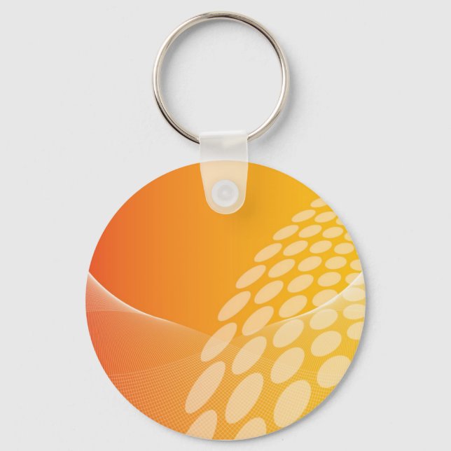 Abstract Orange Geometric Key Chain (Front)
