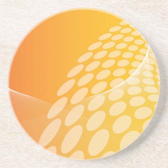 Abstract Orange Geometric Sandstone Coaster (Front)