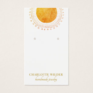 Abstract Orange Gold Sun Foil Earring Display Card