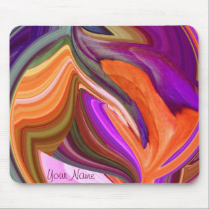 Abstract Orange Leaf Art Mousepad *personalise*