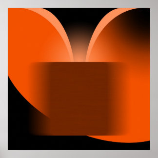 Abstract Orange Luxury with Black AP0004 Poster
