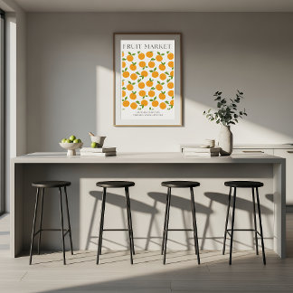 Abstract Orange Market Kitchen Print