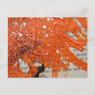 Abstract Orange Paint Postcard