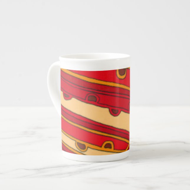 Abstract Orange Panels Bone China Mug (Front Left)